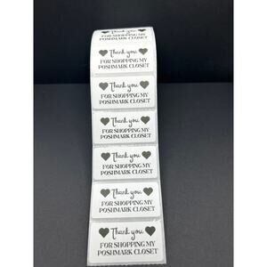 Set of 100 Handmade Thank you Stickers Thank you for Shopping my Poshmark Closet